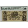 Image 1 : The Exchange Bank of Toronto, 1855 $5, CH-255-10-06R, PMG AU50 EPQ