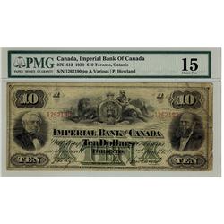 Imperial Bank of Canada, 1920 $10 #1262190, CH-375-16-12, PMG F15