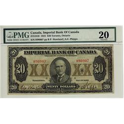 Imperial Bank of Canada, 1923 $20 #H90907, CH-375-18-10, PMG VF20