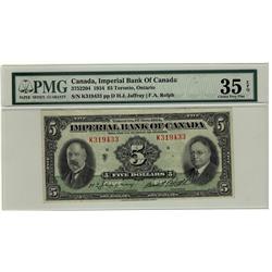 Imperial Bank of Canada 1934 $5 #K319433, CH-375-22-04, PMG VF35 EPQ,