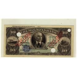 The Molsons Bank, 1912 $5 #194483, CH-490-32-02, PCGS F15 Edge Tear at Top Center