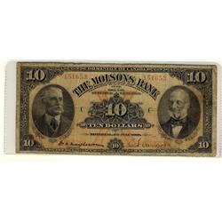 The Molsons Bank, 1918 $5 #195289, CH-490-38-02, PMG F15. Only one example finer.