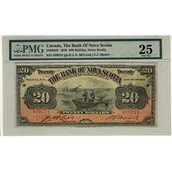 The Bank of Nova Scotia, 1929 $20 #439221, CH-550-28-22, PMG VF25. A lovely note.
