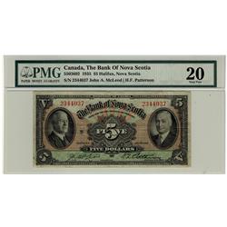 The Bank of Nova Scotia, 1935 $5 #2344037, CH-550-36-02, PMG VF20