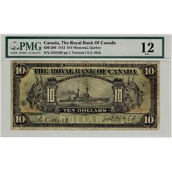 The Royal Bank of Canada 1913 $10 #2252468, CH-630-12-08. PMG F12.