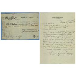 A very rare Large format ARMY BILL from the WAR of 1812-1815.  An ARMY BILL from the final Quebec Is