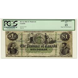 1866 $1 PC-2a #118405 PCGS  F15. A very scarce early issue and rarely seen nicer.  Minor edge tears 