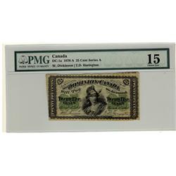 1870 25¢ DC-1a PMG F15,