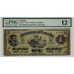 1870 $1 DC-2d #48954, PMG F12 NET Corner Re-Attached. Rare.