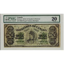 1878 $1 DC-8e-ii #B989179, PMG VF20.