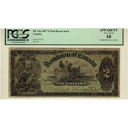 1897 $2 DC-14a #027229 PCGS VG10 Very rare Red/Brown back. Minor edge tear at left. 