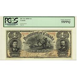 1898 $1 DC-13c #278325 PCGS AU55 PPQ. Superb examble with great colours and brightness.