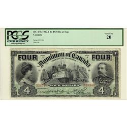 1902 $4 DC-17b #339340 PCGS VF20. Scarce grade.