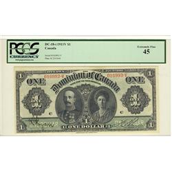 1911 $1 DC-18i #016993-V PCGS EF45. Bright and crisp.