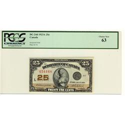 1923 25¢ DC-24d 654168 PCGS UNC63. A choice example.