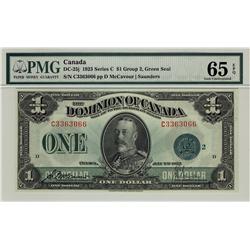 1923 $1 DC-25j C3363066 PMG UNC65 EPQ, a true GEM, Wow, so flashy'