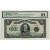 Image 1 : 1923 $1 DC-25n D2863304 PMG UNC64 EPQ.  Vibrant colours with great embossing.