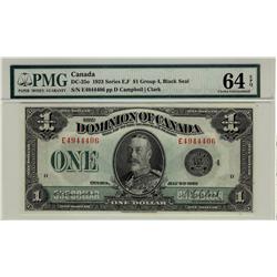 1923 $1 DC-25o E4944406 PMG UNC64 EPQ. Very flashy and attractive example.