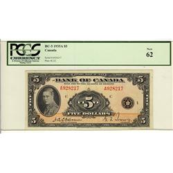 1935 $5 BC-5 A928217 PCGS UNC62. Near Choice. Bright and crisp.