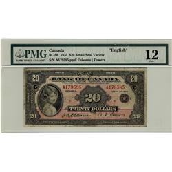 1935 $20 BC-9b #A179585 PMG F12