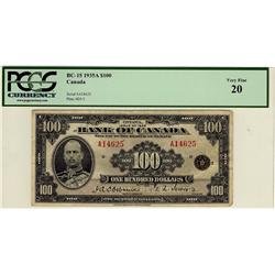 1935 $100 BC-15 #A14625 PCGS VF20. A decent example.
