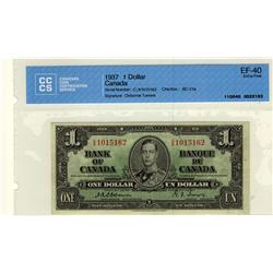 1937 $1 BC-21a /CA1015162 CCCS EF40