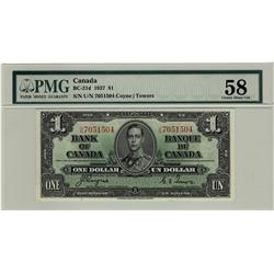1937 $1 BC-21d #UN7051504 PMG AU58,