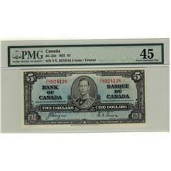 1937 $5 BC-23c #YC8924138 PMG EF45,