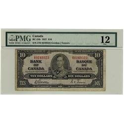 1937 $10 BC-24b #ZD249323 PMG F12,