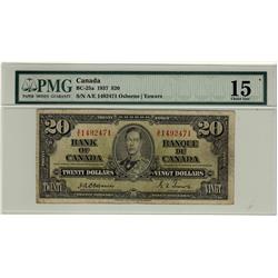 1937 $20 BC-25a #AE1492471 PMG F15