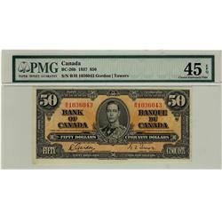 1937 $50 BC-26b #BH1036043 PMG EF45 EPQ