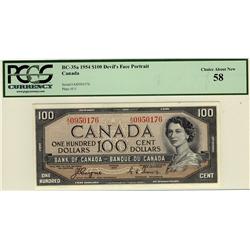 1954 $100 BC-35a A/J0950176 PCGS AU58