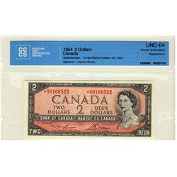 1954 $2 BC-38dA #*OG0166522 CCCS UNC64