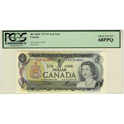 1973 $1 BC-46bT EXA1216092 PCGS UNC68PPQ. A perfect example.