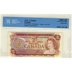 1974 $2 BC-47aA *UG5783933 CCCS UNC64