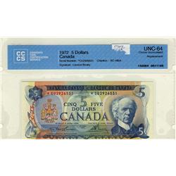1972 $5 BC-48bA *CU2926531 CCCS UNC64