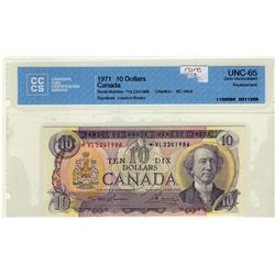 1971 $10 BC-49cA *VL2241986 CCCS UNC65