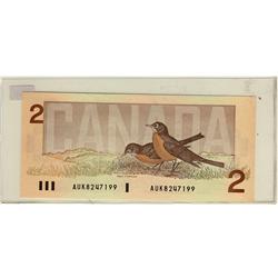 1986 $2 BC-55b  AUK8247199 Thiessen-Crow in AU condition.