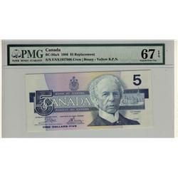 1986 $5 BC-56aA ENX1937966 PMG UNC67EPQ