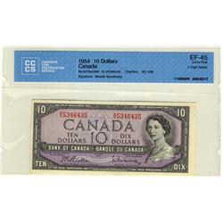 RADAR 1954 $10 BC-40b #RV5346435 CCCS EF45