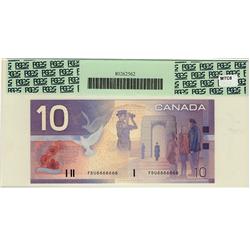 SOLID,2001 $10 BC-63a #FDU6666666 Superb Gem UNC67 PPQ.