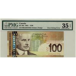 ERROR NOTE 2003 $100  BC-66a /BKG0253562 PMG VF35 EPQ  Over-Inking Error,