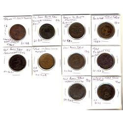 Token Lot. Bretons,   Includes 10 coins including, Lower Canada (9) and Upper Canada (1) tokens.  VG