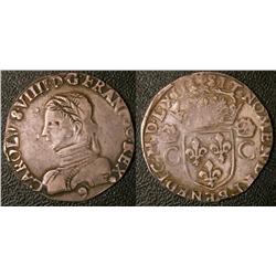 Teston  rennes 1563  VF-EF or better