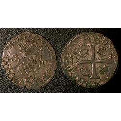 Douzain 2 C Dijon 1594  VF+ or better.