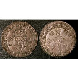 Douzain aux croissants 1549 VF+ or better.