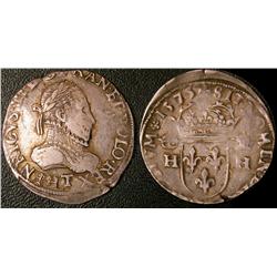 Teston de Nantes 1575  F-VF