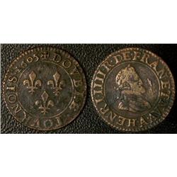 Double tournois 1st type Paris 1605  F-VF