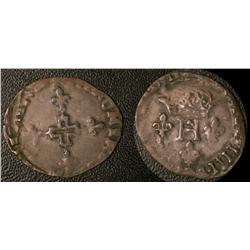 Double sol parisis dit pinatelle 1591  G-VG