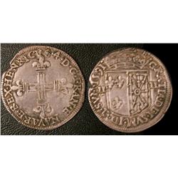 Quart d'écu de Navarre St Palais 1591  F-VF